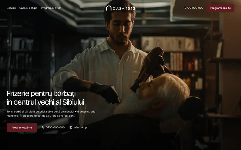 Site-ul frizeriei Casa 1562